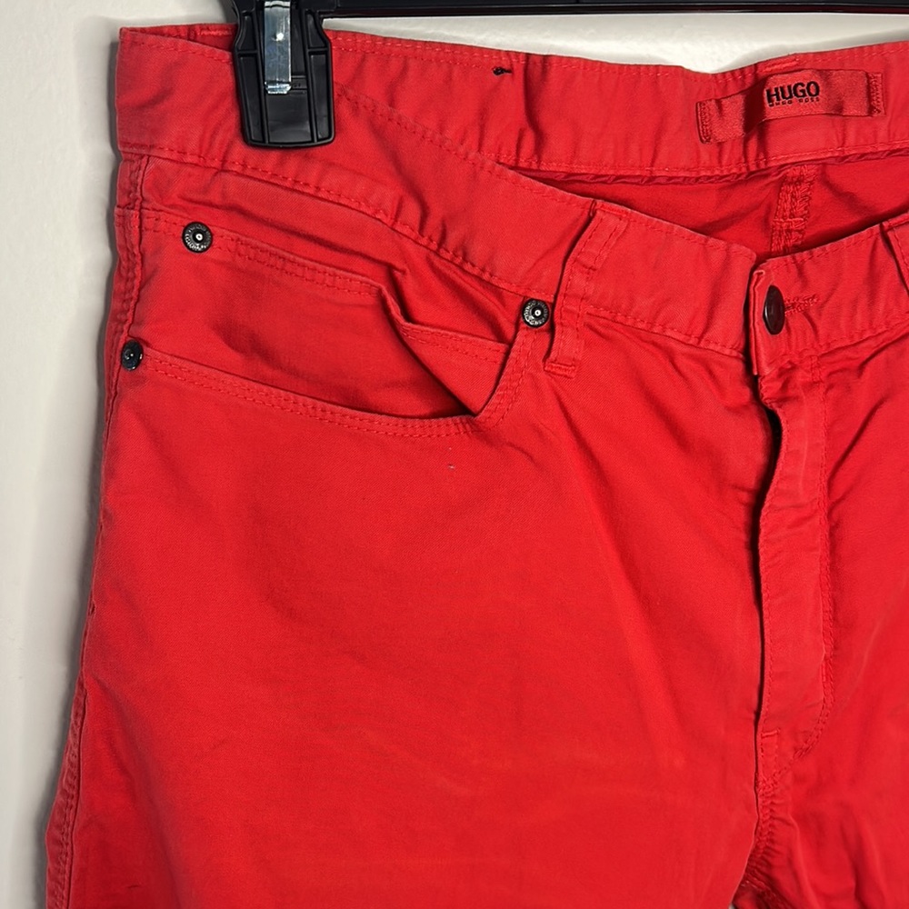 Slim Fit 5pocket pants - HUGO - Vibrant Red - 34/28 -98% Ctn 2% elastic